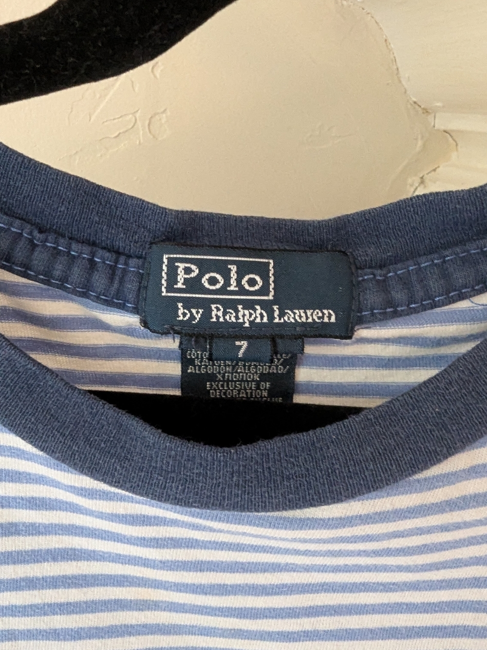 Polo Ralph Lauren | Light Blue & White Striped Tee with Orange Pony - Picture 2 of 3